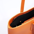 Сумка-шопер на молнии, цвет рыжий - фото 21195017