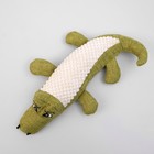 Игрушка текстильная "Крокодил" с пищалкой, 30 см, зелёный - Фото 2
