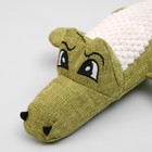 Игрушка текстильная "Крокодил" с пищалкой, 30 см, зелёный - Фото 3