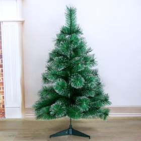 Искусственная ёлка настольная «Зимнее волшебство. Кедр с серебром», 90 см, d иголок 10 см, d нижнего яруса 58 см, 57 веток отгибаются