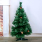 Искусственная ёлка с шишками настольная «Зимнее волшебство. Кедр зеленый» 90 см, d нижнего яруса 60 см, d иголок 10 см, 57 веток отгибаются - Фото 2