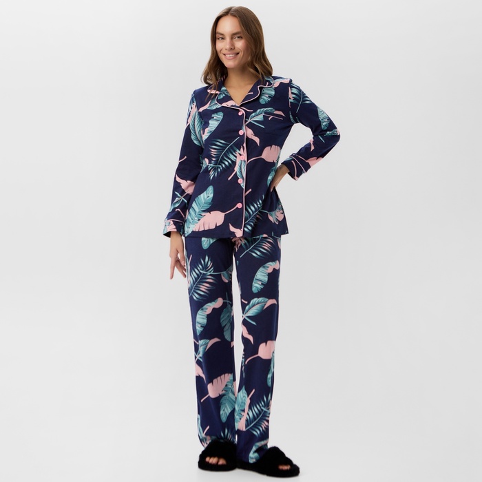 Пижама женская (рубашка, брюки) KAFTAN Tropical dream, размер 48-50 - Фото 1