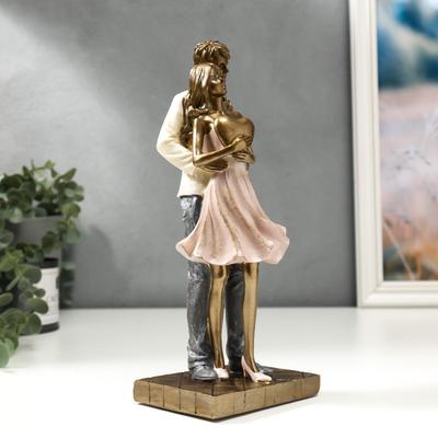 Фигура полистоун «Влюблённая пара с сердцем - объятия», 25.5×8.5×11 см