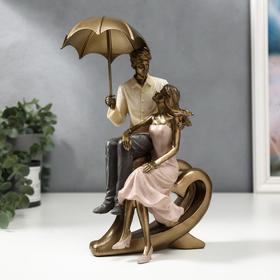 Сувенир полистоун "Пара на сердце под зонтом" 22,5х11х14,5 см