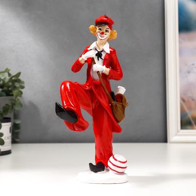 Фигурка полистоун «Клоун с мячом и сумкой», 25.5×9.5×12 см