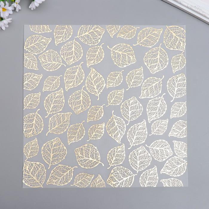 Веллум с фольгированием "Golden Leaves" 30,5х30,5 см - Фото 1