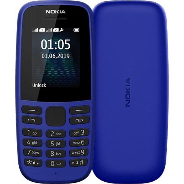 Сотовый телефон NOKIA 105 DS TA-1174, 1.77", TFT, 2sim, 800мАч, синий - Фото 1