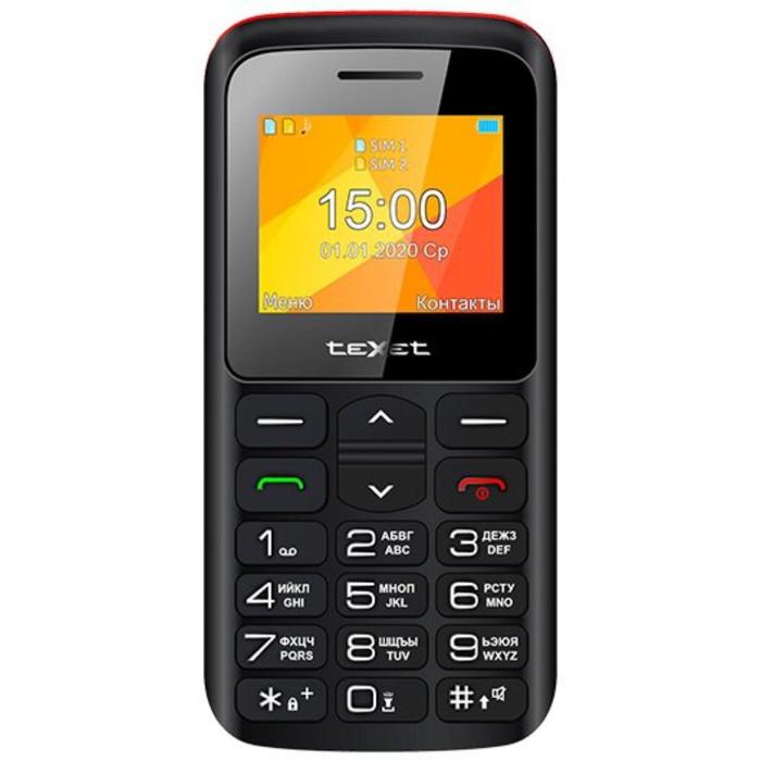 Сотовый телефон TEXET TM-B323, 2", 2sim, microSD, 1000мАч, чёрно-красный - Фото 1