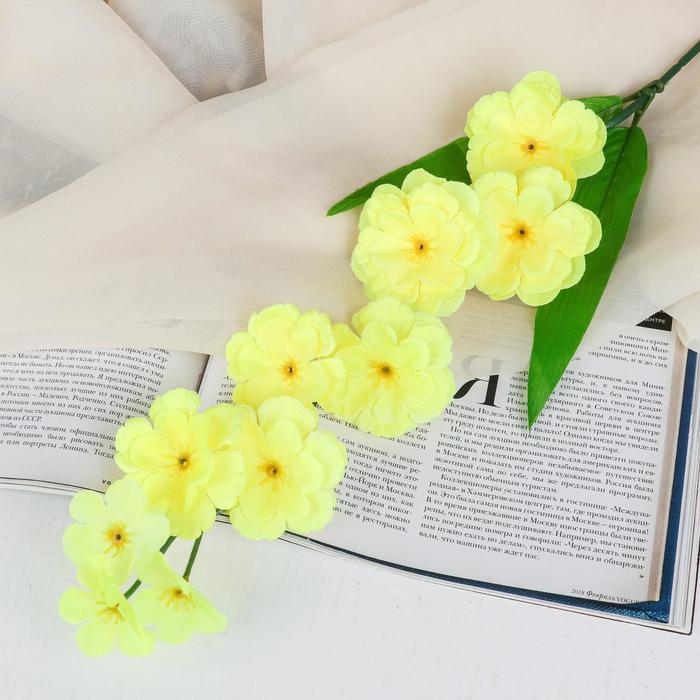 Цветы искусственные "Веточка сакуры" 70 см, жёлтый - Фото 1