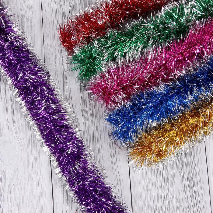 Мишура новогодняя «Зимнее волшебство. Концы», d=6 см, 200 см, МИКС - Фото 1