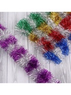 Мишура новогодняя «Зимнее волшебство. Двухцветная», d=9 см, 200 см, МИКС - Фото 7