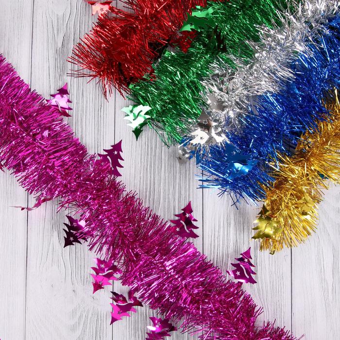 Мишура новогодняя «Зимнее волшебство. Блеск ёлка», d=8 см, 200 см, МИКС - Фото 1