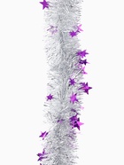 Мишура новогодняя «Зимнее волшебство. Ажурная звезда», d=8 см, 200 см, МИКС 702600