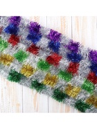 Мишура новогодняя «Зимнее волшебство. Узкая двухцветная», d=4 см, 200 см, МИКС - Фото 8