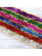 Мишура новогодняя «Зимнее волшебство. Узкая двухцветная концы», d=5 см, 200 см, МИКС - Фото 8