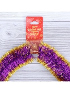 Мишура новогодняя «Зимнее волшебство. Узкая двухцветная концы», d=5 см, 200 см, МИКС - Фото 9