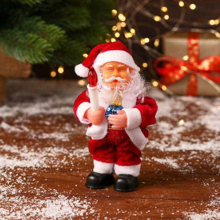 Дед Мороз "Со свечой, в красной шубке" 15 см, микс - Фото 1