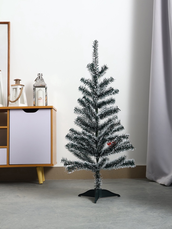 Искусственная ёлка с инеем «Зимнее волшебство. Радуга», 90 см, d нижнего яруса 40 см, d иголок 6 см, 90 веток ПВХ веток отгибаются 703630