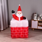 Надувная фигура новогодняя «Зимнее волшебство. Дед Мороз вылезает из трубы», двигается, 150 см - Фото 7
