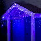 Гирлянда «Бахрома» 4 × 0.6 м, IP44, прозрачная нить, 180 LED, свечение синее, 8 режимов, 220 В - фото 3143064