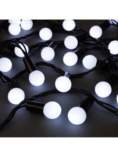 Гирлянда «Нить» 20 м с насадками «Шарики 1.5 см», IP44, тёмная нить, 200 LED, свечение белое, 8 режимов, 220 В