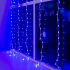 Гирлянда «Водопад» 2 × 1.5 м, IP20, прозрачная нить, 400 LED, свечение синее, 8 режимов, 220 В - Фото 3