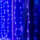 Гирлянда «Водопад» 2 × 1.5 м, IP20, прозрачная нить, 400 LED, свечение синее, 8 режимов, 220 В - Фото 5