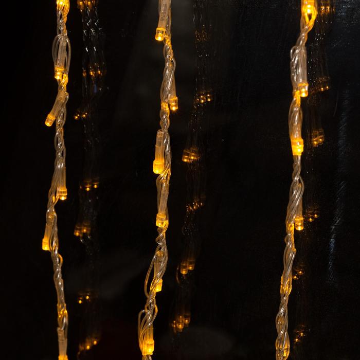 Гирлянда «Водопад» 2 × 1.5 м, IP20, прозрачная нить, 400 LED, свечение жёлтое, 8 режимов, 220 В - фото 1908233152