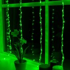 Гирлянда "Водопад" 2 х 1.5 м , IP20, прозрачная нить, 400 LED, свечение зелёное, 8 режимов, 220 В - Фото 3