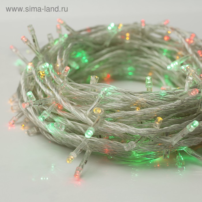 Гирлянда "Нить" 20 м, LED-200-220V, 8 режимов, нить прозрачная, свечение мульти - Фото 1