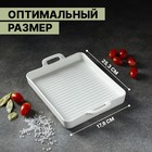 Блюдо для запекания Magistro «Гриль Бланш», 600 мл, 25.3×17.8×3 см, фарфор, белое - Фото 2