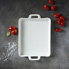 Блюдо для запекания Magistro «Гриль Бланш», 600 мл, 25.3×17.8×3 см, фарфор, белое - Фото 4