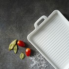 Блюдо для запекания Magistro «Гриль Бланш», 600 мл, 25.3×17.8×3 см, фарфор, белое - Фото 5