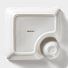 Блюдо фарфоровое с соусником Magistro «Бланш», соусник 60 мл, 18.5×17.5×4 см, белое - Фото 5