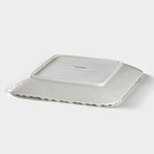 Пирожковая тарелка Magistro «Цветок Бланш», 22.5×22.5 см, квадратная, фарфор, белая - Фото 3