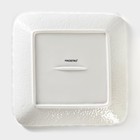 Пирожковая тарелка Magistro «Цветок Бланш», 22.5×22.5 см, квадратная, фарфор, белая - Фото 4