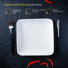 Пирожковая тарелка Magistro «Цветок Бланш», 22.5×22.5 см, квадратная, фарфор, белая - Фото 6