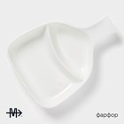 Менажница Magistro «Бланш», 26×19×4 см, 2 ячейки, фарфор, белая - Фото 2