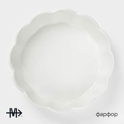 Блюдо для запекания Magistro «Флора», d=15 см, фарфор, белое