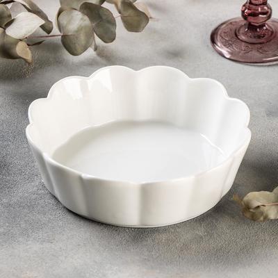 Блюдо для запекания Magistro «Флора», d=18 см, фарфор, белое