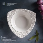 Салатник Magistro «Роза Бланш», 740 мл, d=25 см, фарфор, белый - Фото 3