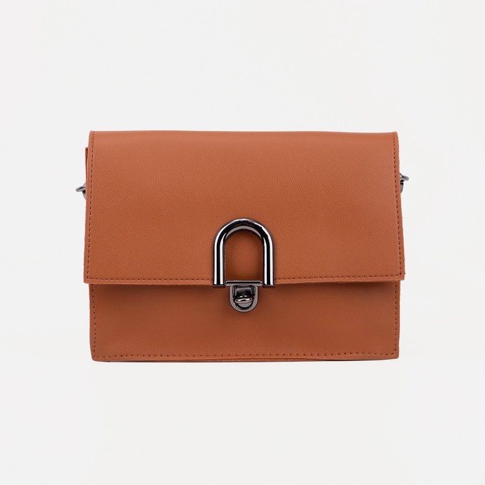 Сумка-мессенджер на клапане, цвет коричневый - Фото 1