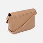 Сумка-мессенджер на клапане, длинный ремень, цвет бежевый - фото 24661729