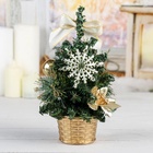 Искусственная ёлка настольная «Зимнее волшебство. Снежинка», 20 см, золото, ПВХ ветки отгибаются - Фото 4