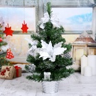 Искусственная ёлка настольная «Зимнее волшебство. Полосатые ленточки», 50 см, белый, ветки отгибаются - Фото 3