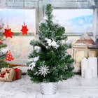 Искусственная ёлка настольная «Зимнее волшебство. Полосатые ленточки», 50 см, белый, ветки отгибаются - Фото 4