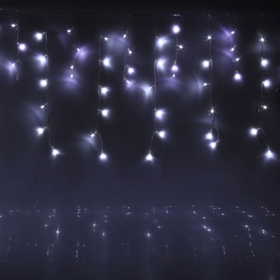 БАХРОМА, Ш:2.4 м, В:0.6 м, Н.С. LED-120-220V, контр. 8 режимов, БЕЛЫЙ