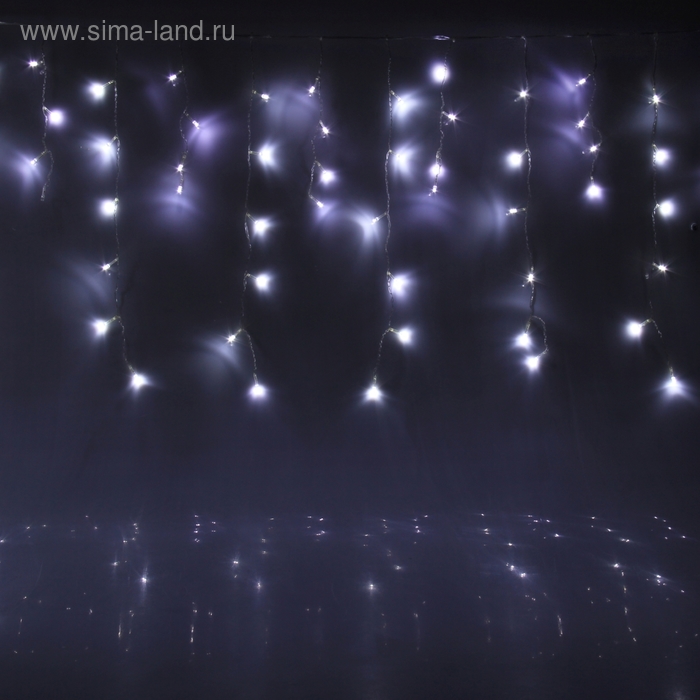 БАХРОМА, Ш:2.4 м, В:0.6 м, Н.С. LED-120-220V, контр. 8 режимов, БЕЛЫЙ - Фото 1