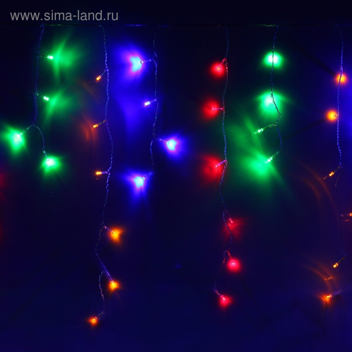 БАХРОМА, Ш:2.4 м, В:0.6 м, Н.С. LED-120-220V, контр. 8 режимов, МУЛЬТИ - Фото 1