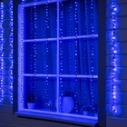 Гирлянда «Водопад» 2 × 1.5 м, IP44, тёмная нить, 400 LED, свечение синее, 8 режимов, 220 В - фото 290293648